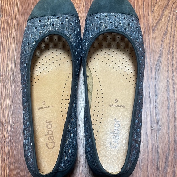 Gabor Black and Gray Women's Flats - Picture 2 of 4